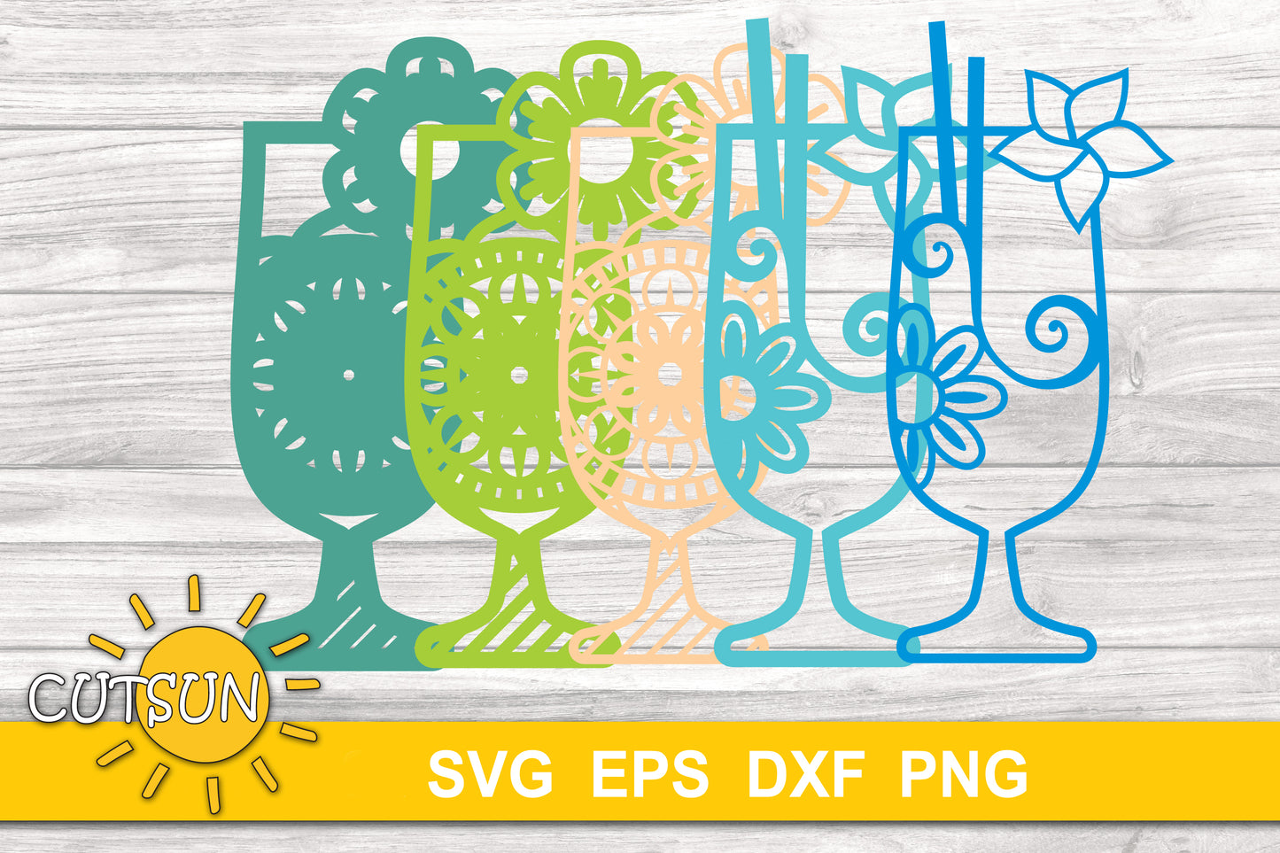 3D Layered Cocktail SVG