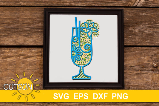 3D Layered Cocktail SVG
