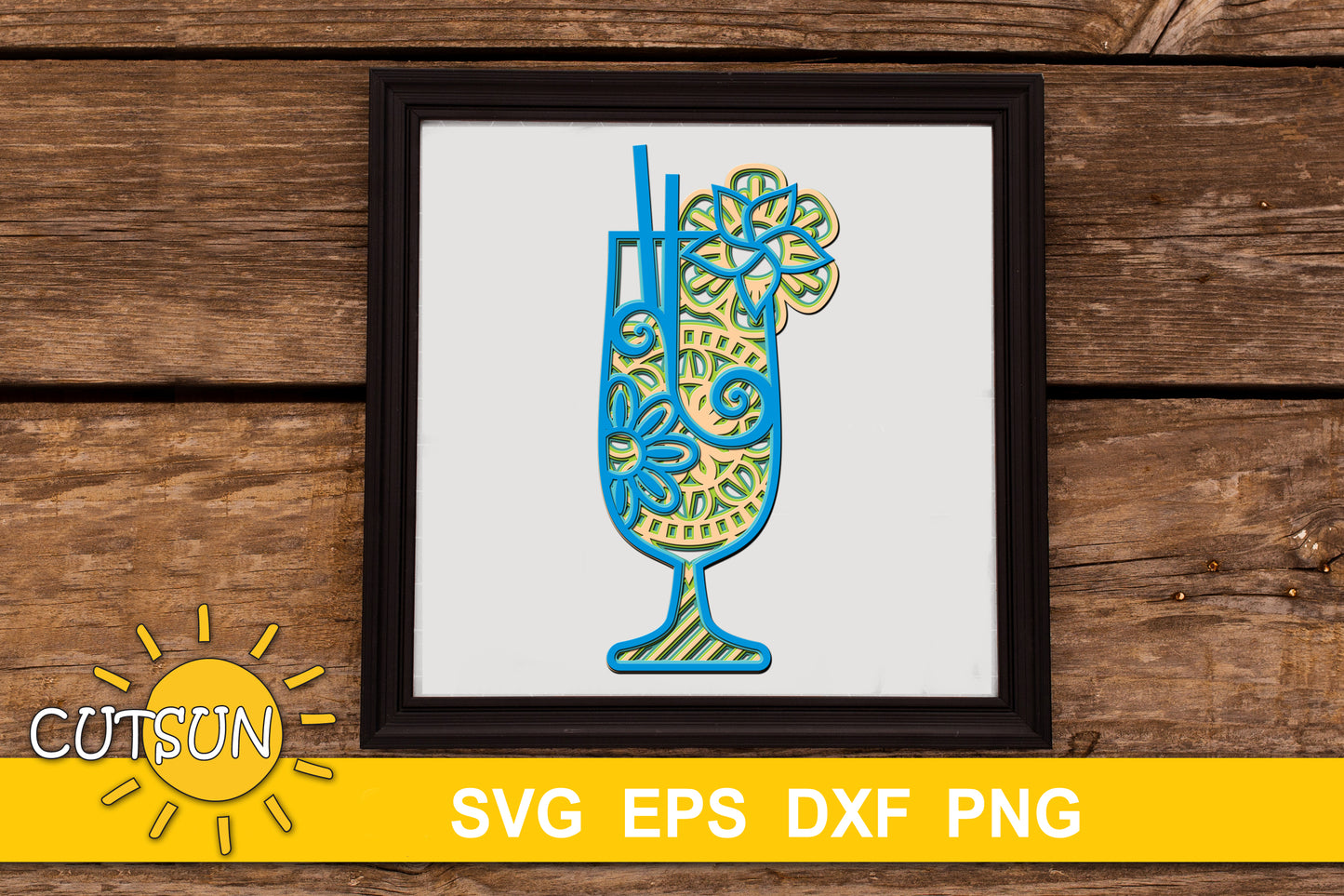3D Layered Cocktails SVG Bundle