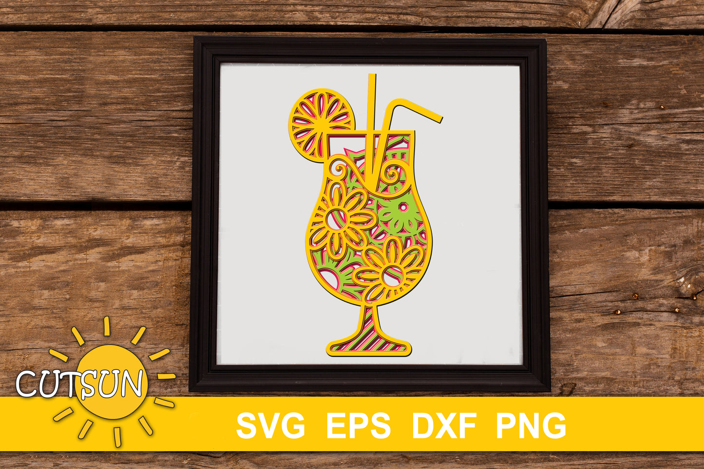3D Layered Cocktails SVG Bundle