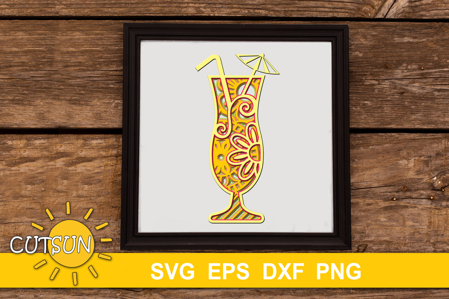 3D Layered Cocktails SVG Bundle