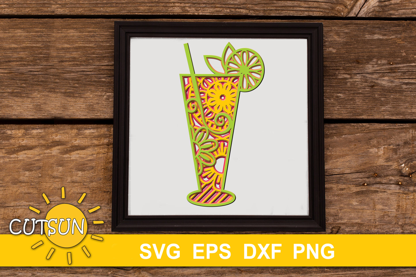 3D Layered Cocktails SVG Bundle