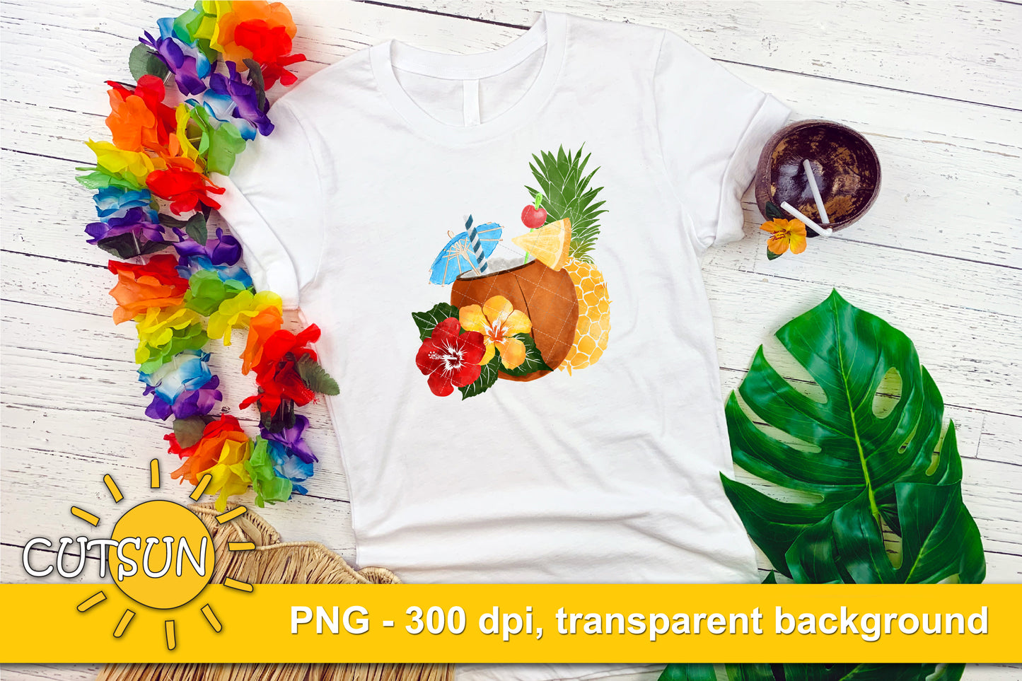 Coconut cocktail sublimation design