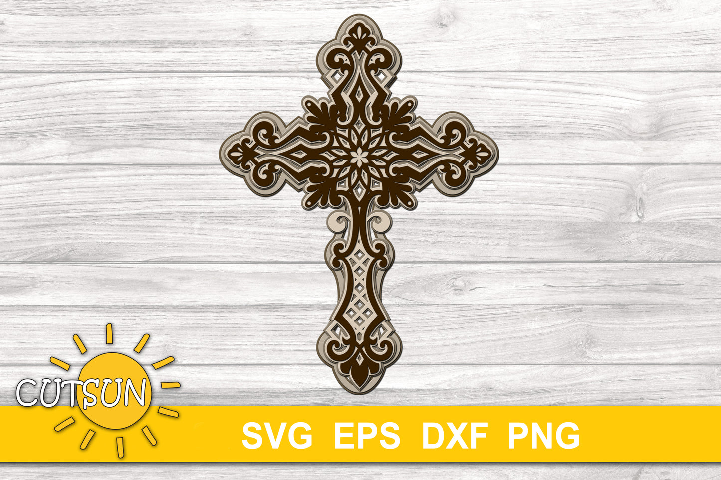 3D Layered Cross SVG