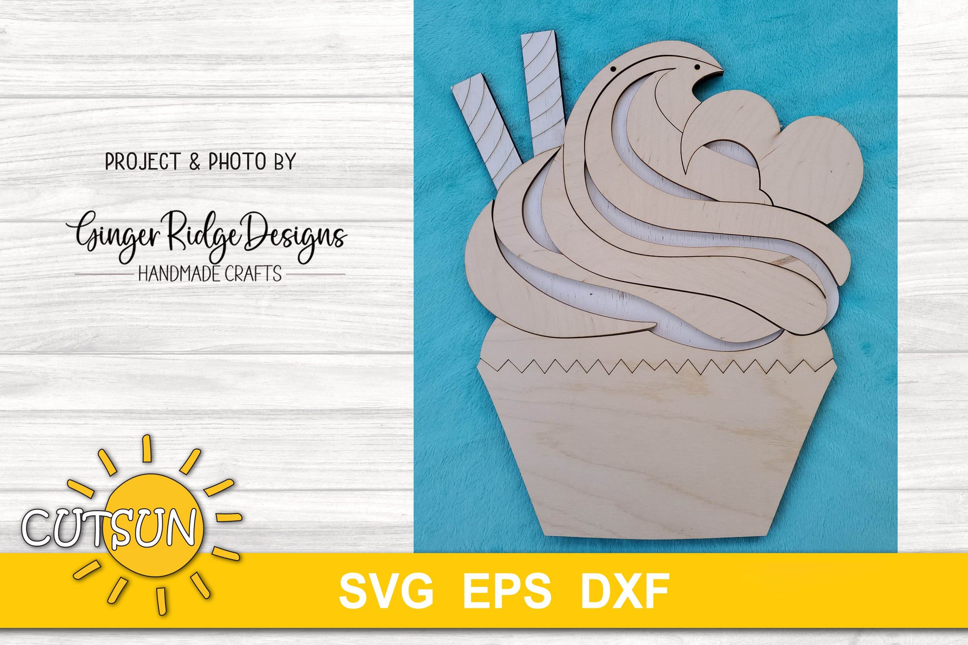 Cupcake Valentine's day door hanger SVG