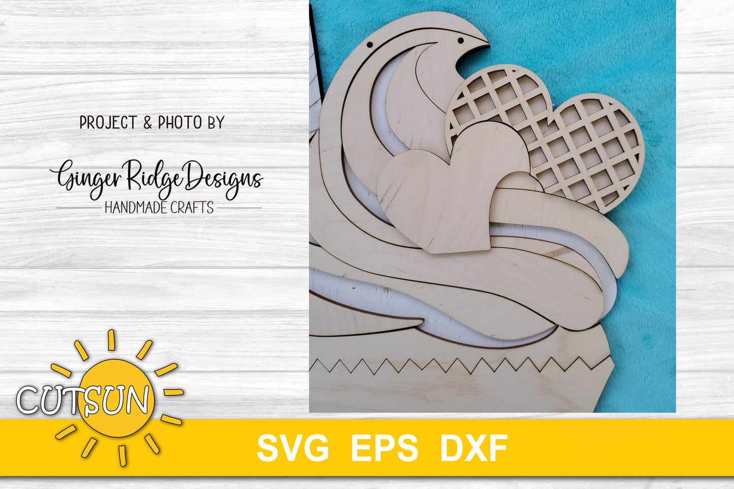 Cupcake Valentine's day door hanger SVG