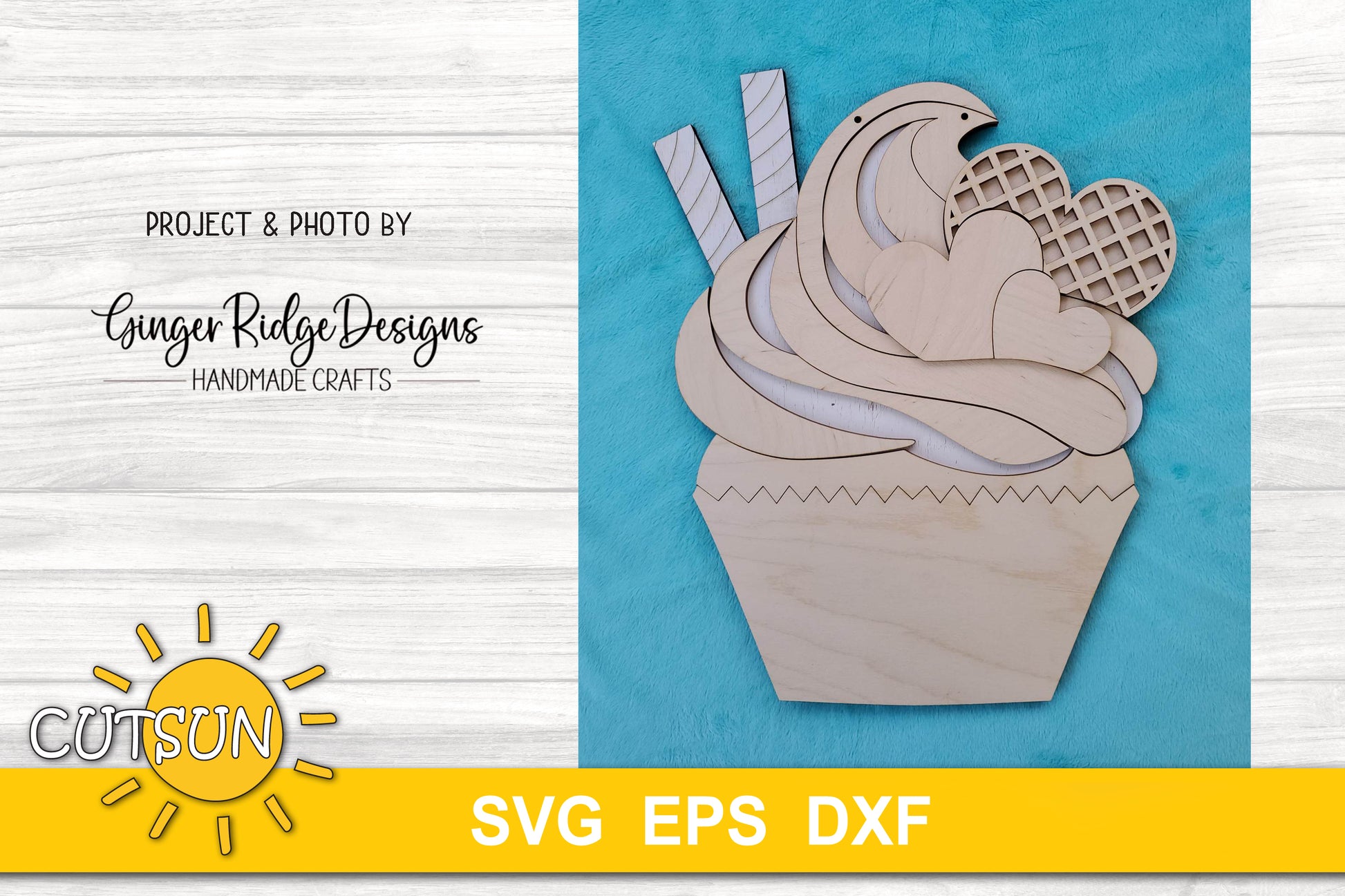 Cupcake Valentine's day door hanger SVG