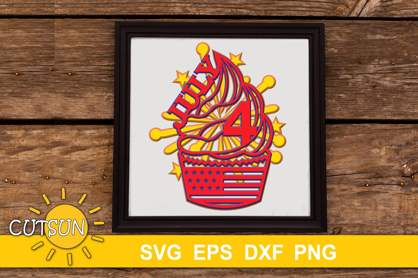 3D layered 4th of July SVG