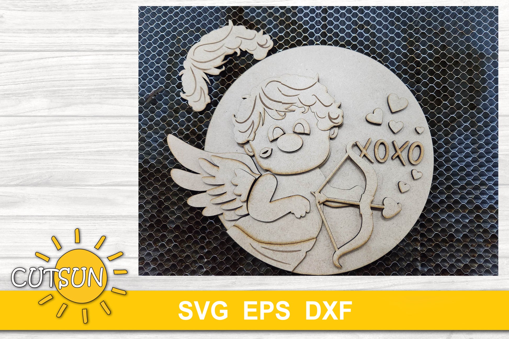 Cupid Valentine's day door hanger SVG