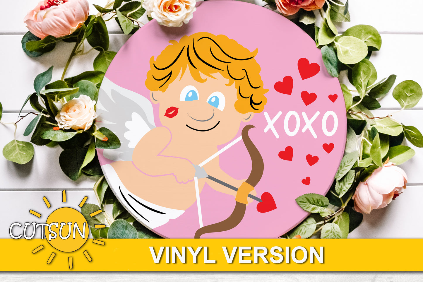 Cupid Valentine's day door hanger SVG