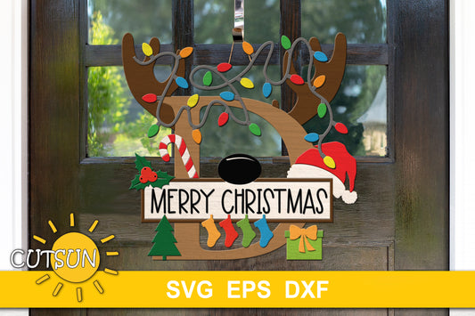 D Christmas Monogram Door Hanger SVG | Christmas door hanger SVG | Laser cut file