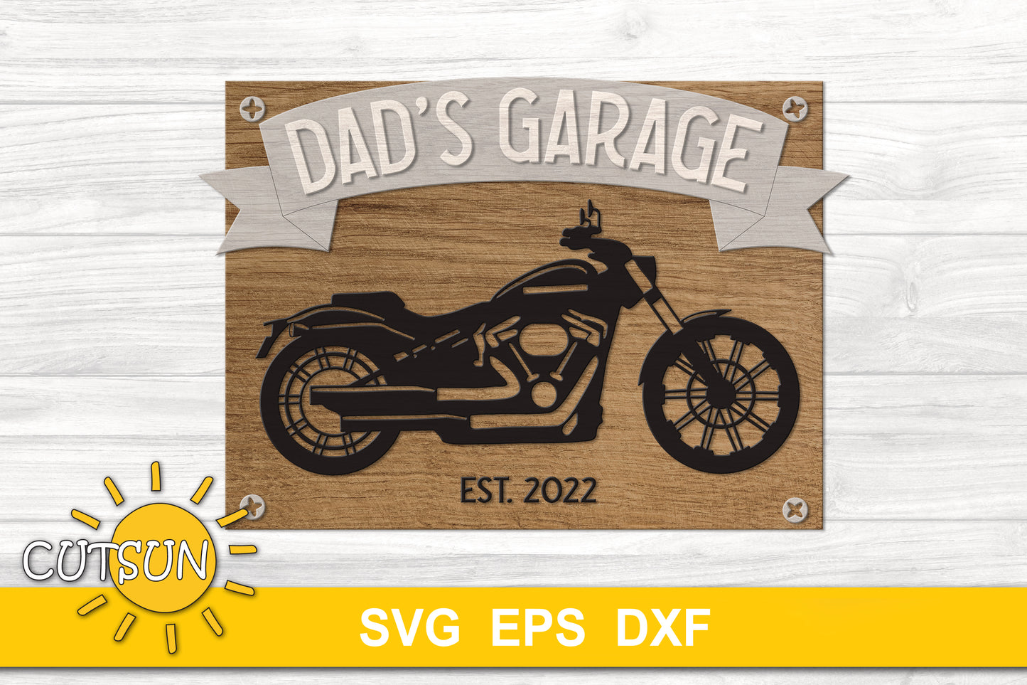 Dad's garage motorbike sign SVG | Father's day SVG