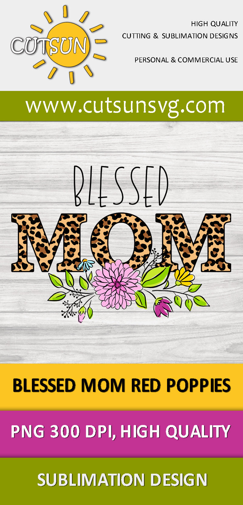 Blessed Mom Dahlia Leopard sublimation
