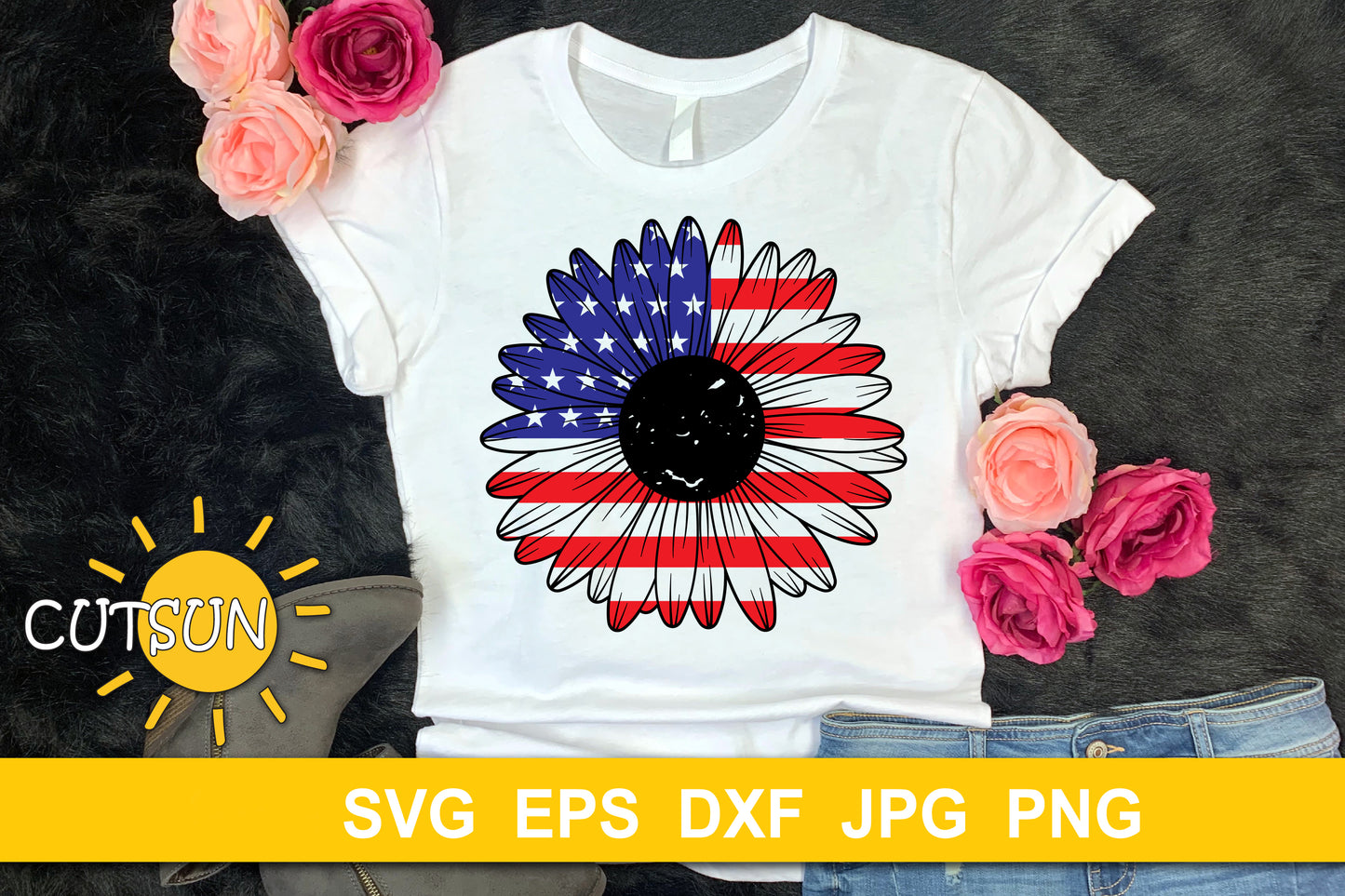 Patriotic Daisy SVG