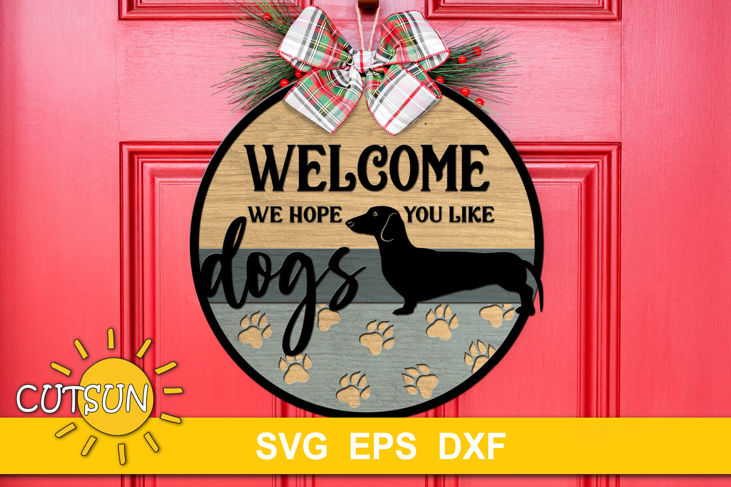 Dachshund Welcome sign SVG