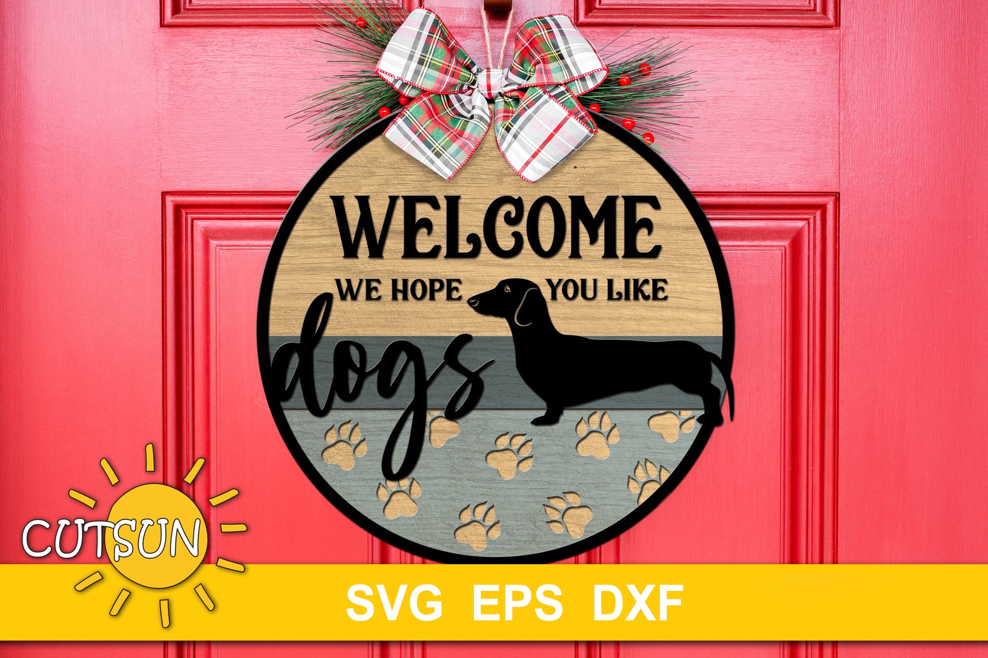 Dachshund Welcome sign SVG