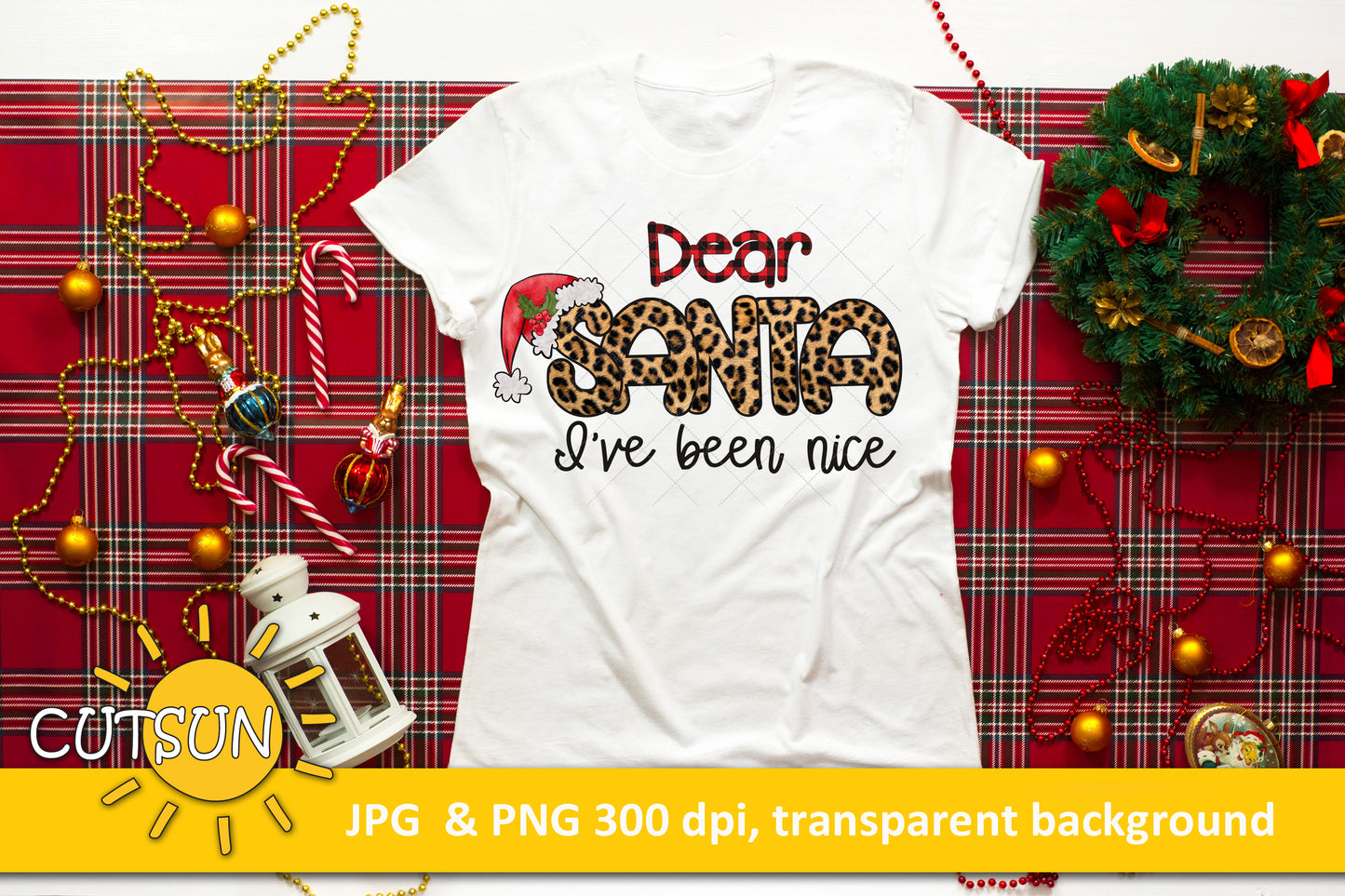 Dear Santa Christmas sublimation design download