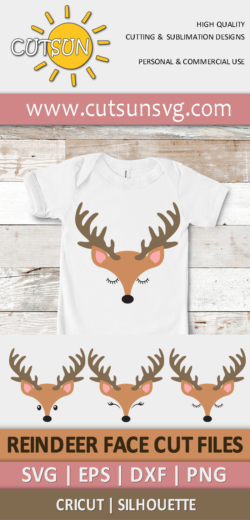 Baby Reindeer Face SVG
