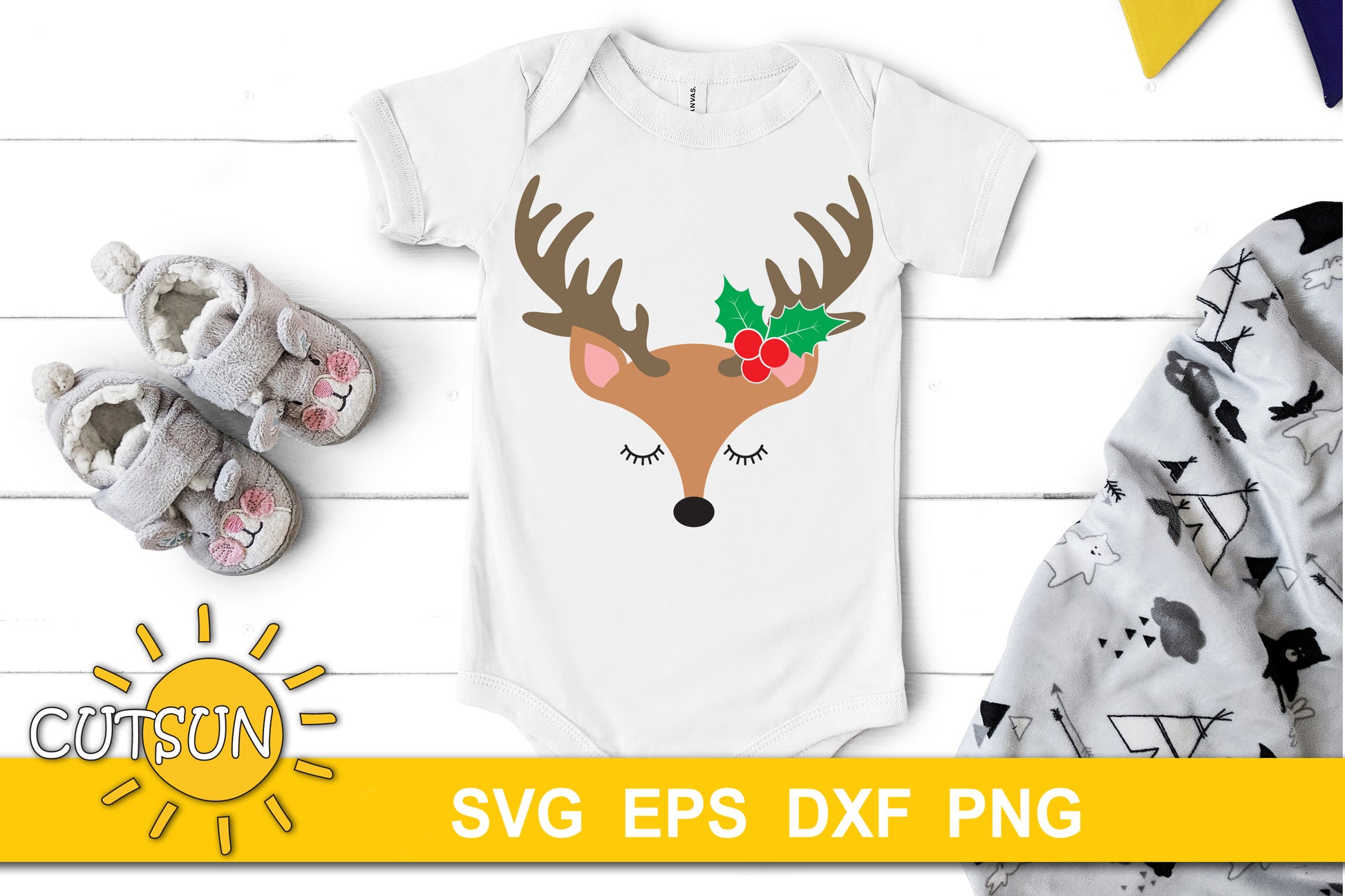 Baby Reindeer Face SVG