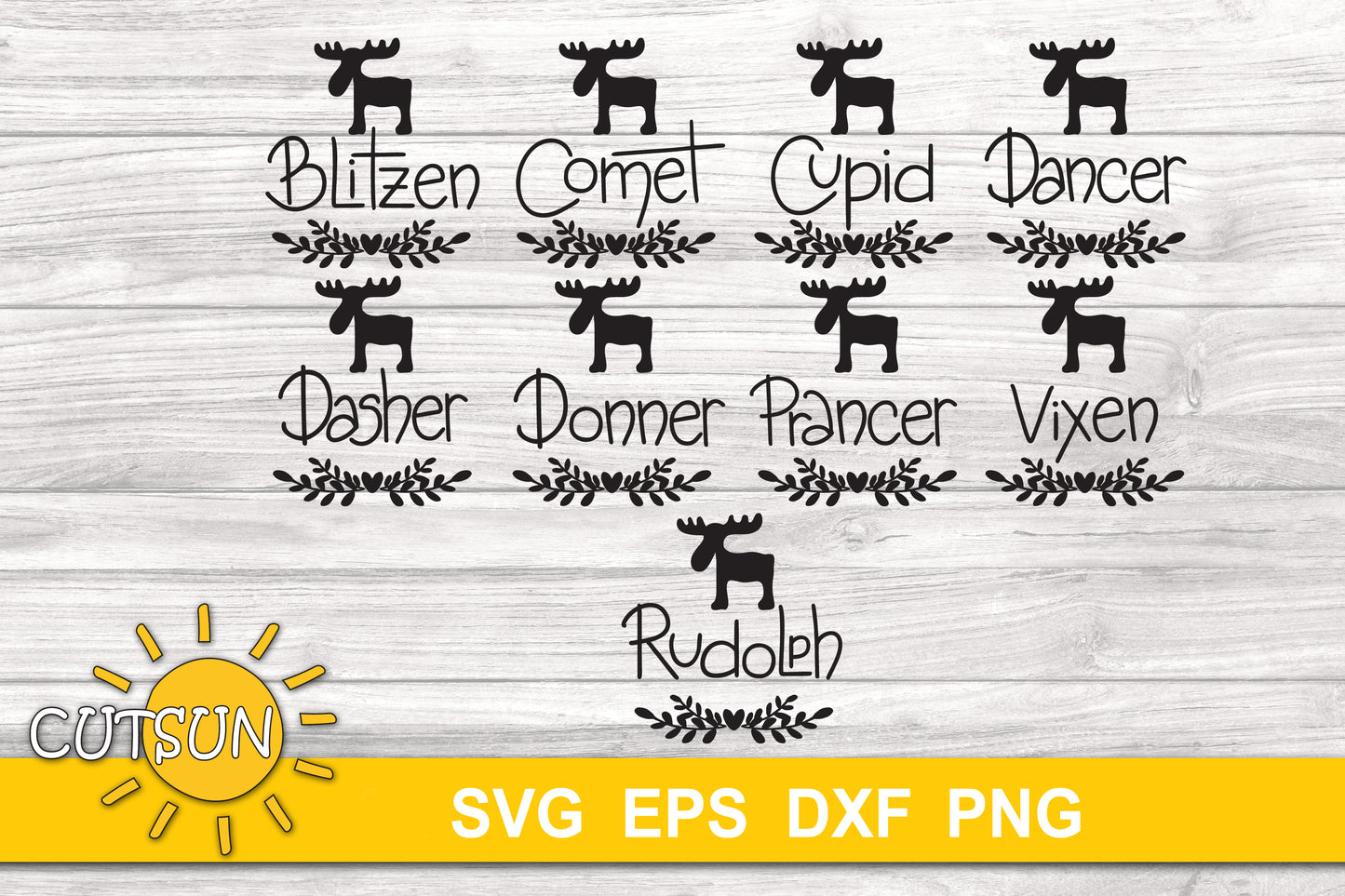 Reindeer Names SVG bundle