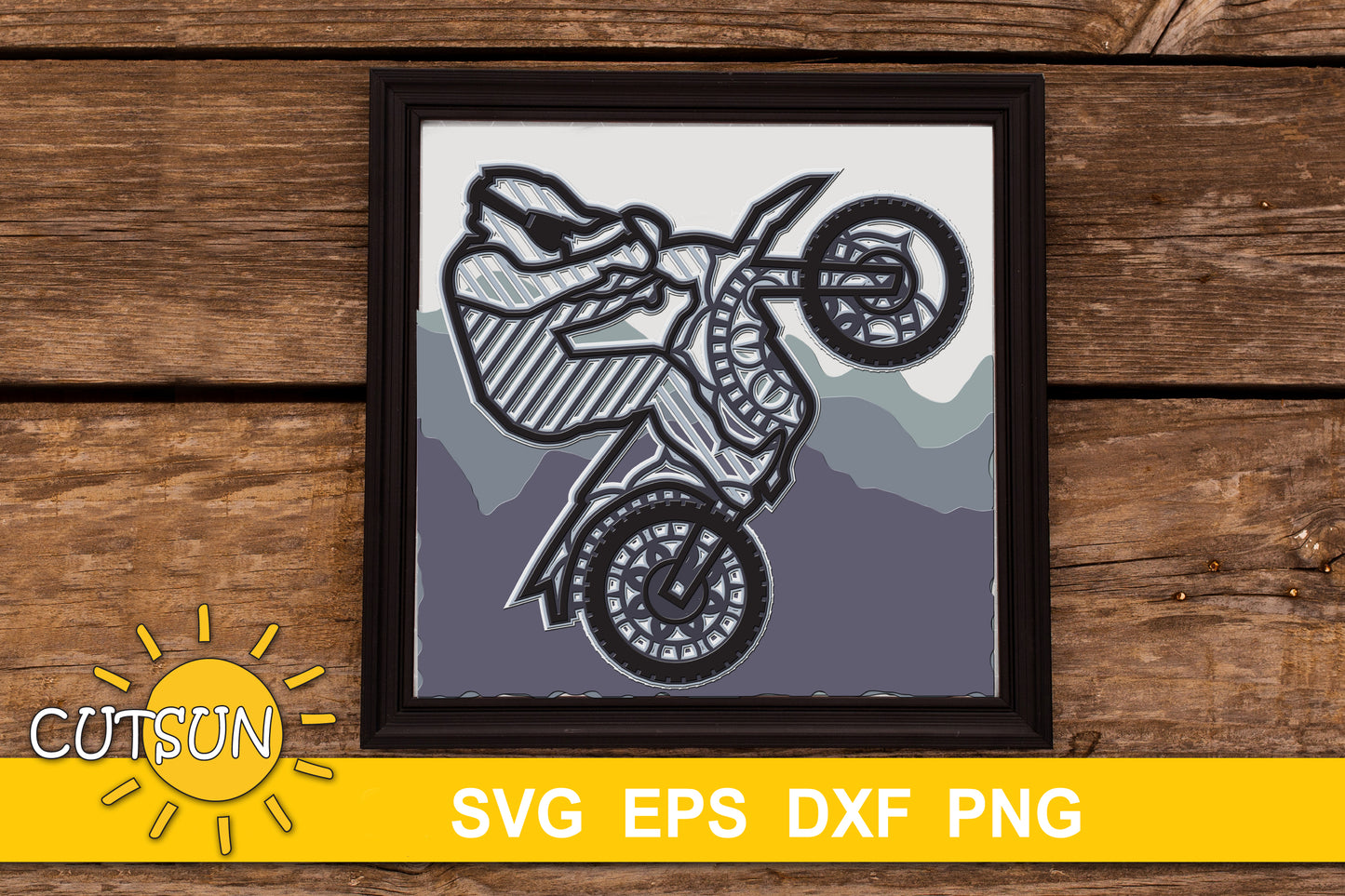 3D Layered Dirt Bike SVG