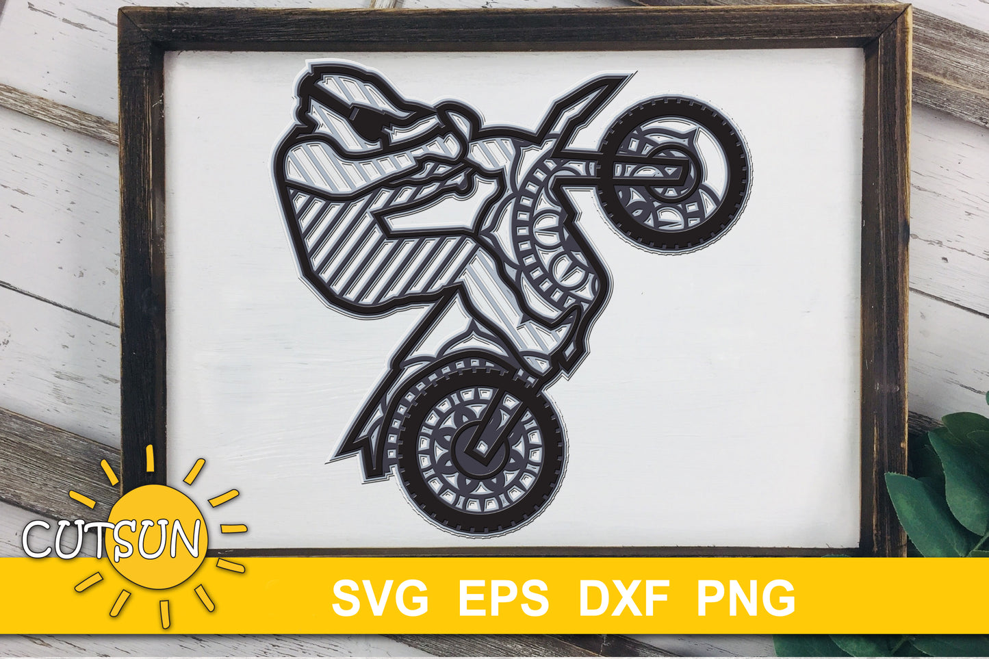 3D Layered Dirt Bike SVG