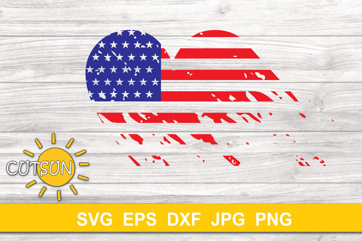 Patriotic Heart SVG | Heart Distressed US flag
