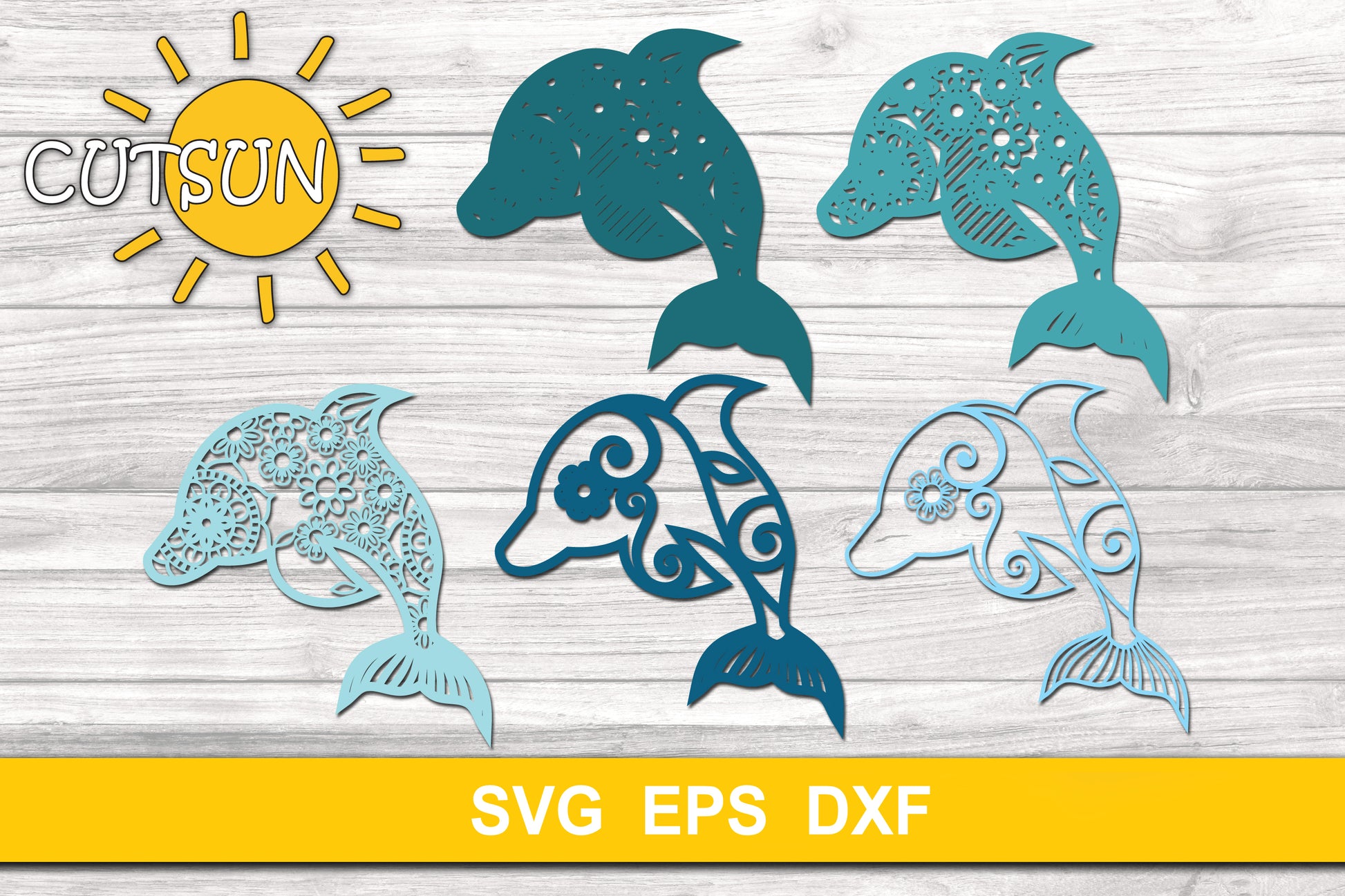 3D layered Dolphin SVG