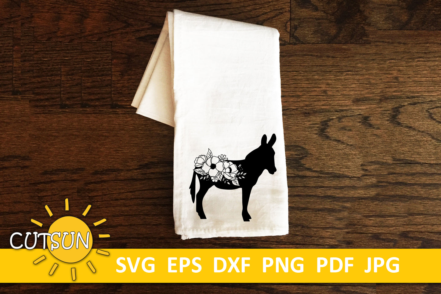 Floral Donkey SVG