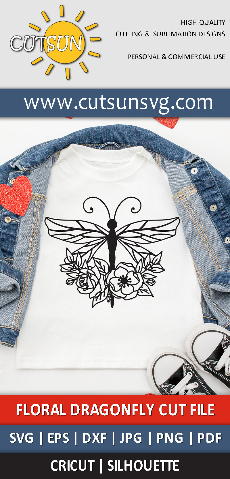 Floral Dragonfly SVG