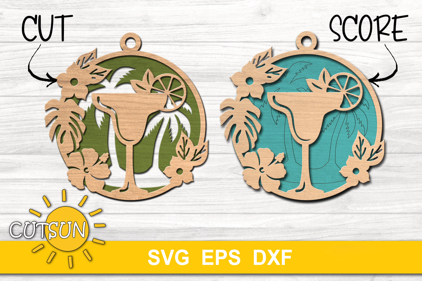 Drinks and cocktails ornaments SVG bundle