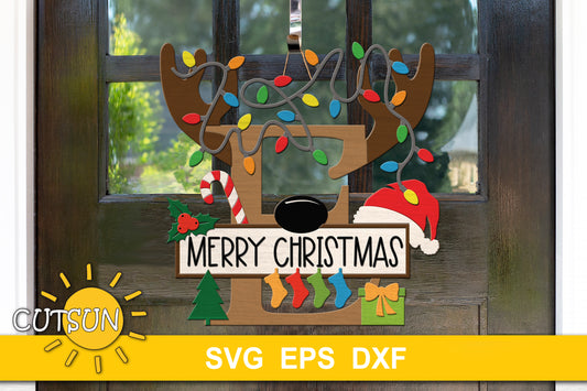 Letter F Christmas monogram door hanger SVG