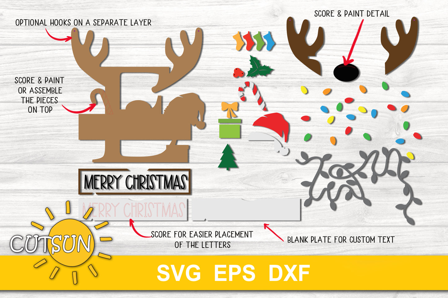 Letter F Christmas monogram door hanger SVG