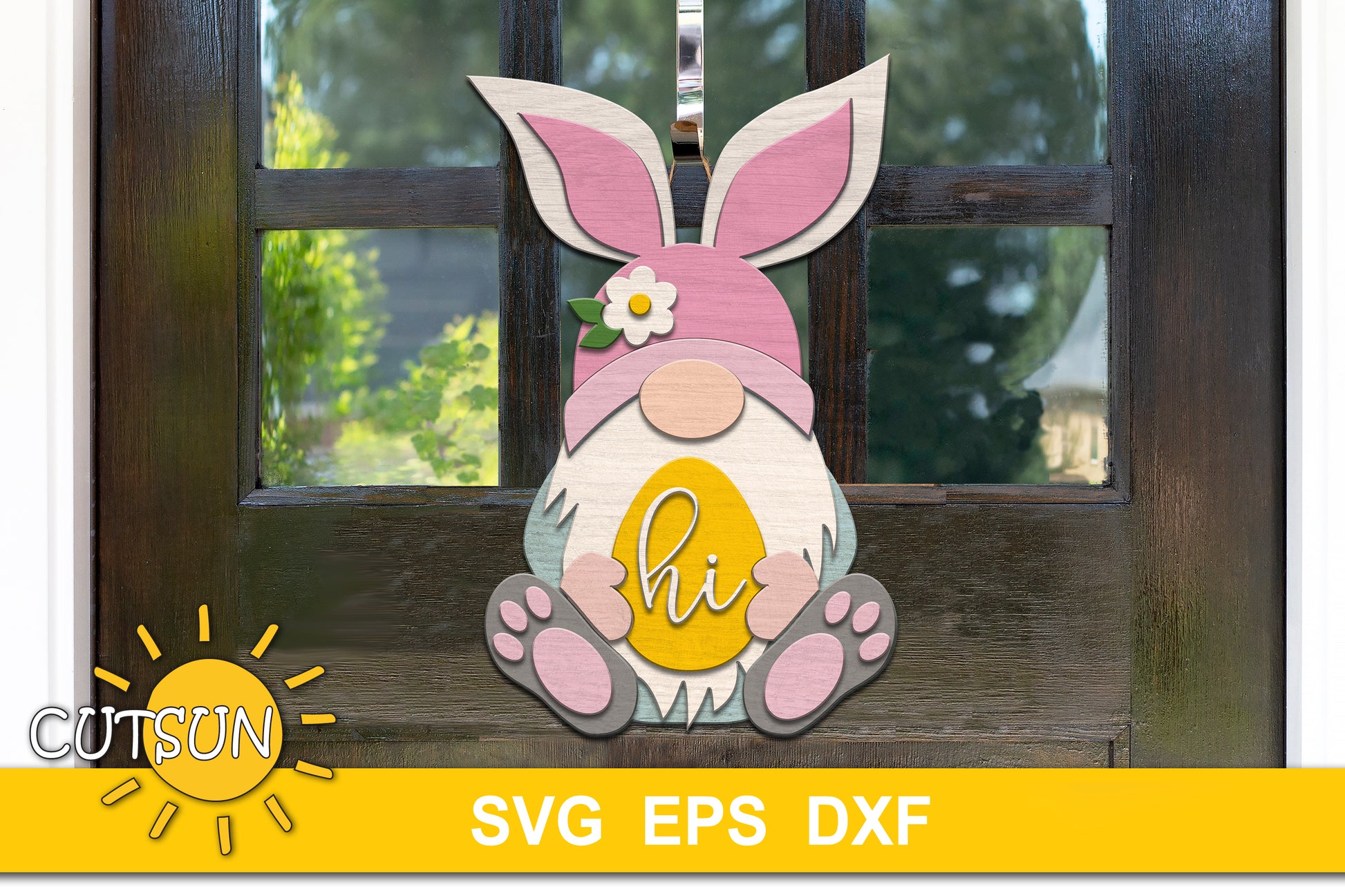 Easter Gnome Door Hanger SVG
