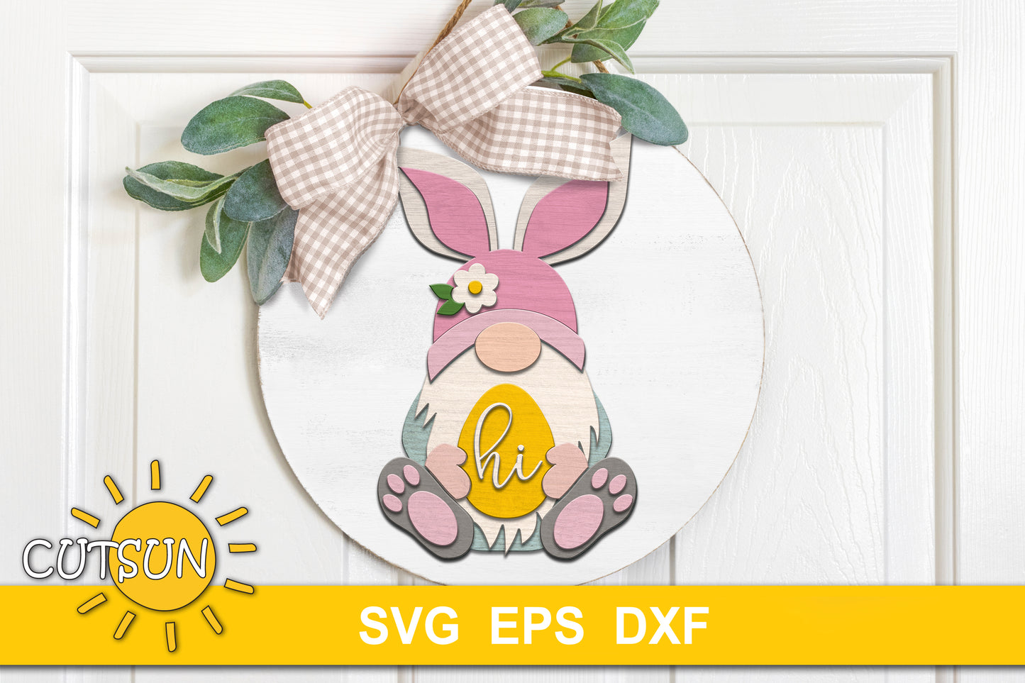 Easter Gnome Door Hanger SVG