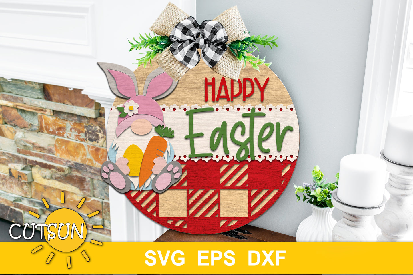 Easter Gnome Door hanger SVG