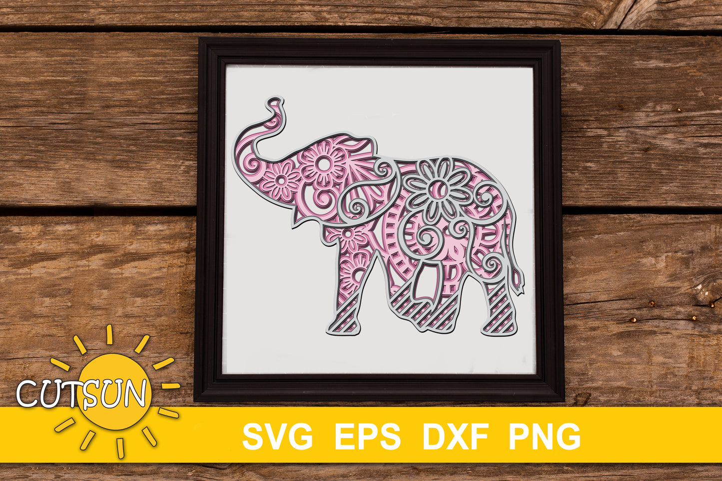 3D layered Elephant SVG