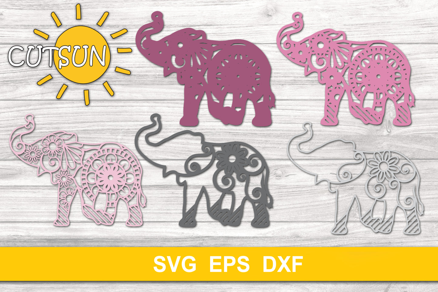 3D layered Elephant SVG