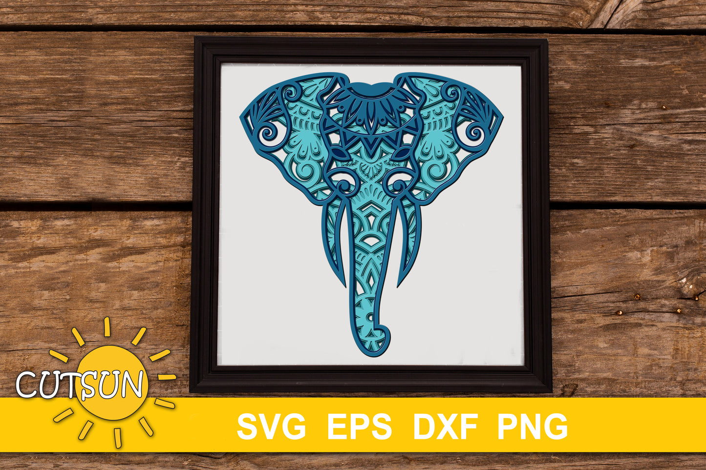 3D layered elephant head