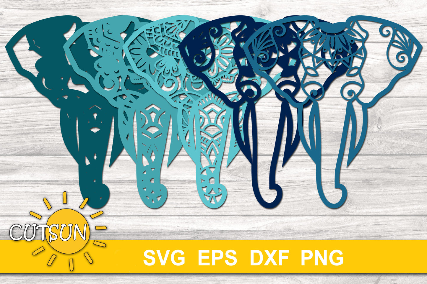 3D layered elephant head