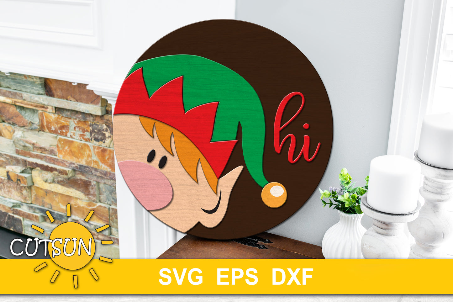 Christmas Elf Door hanger SVG