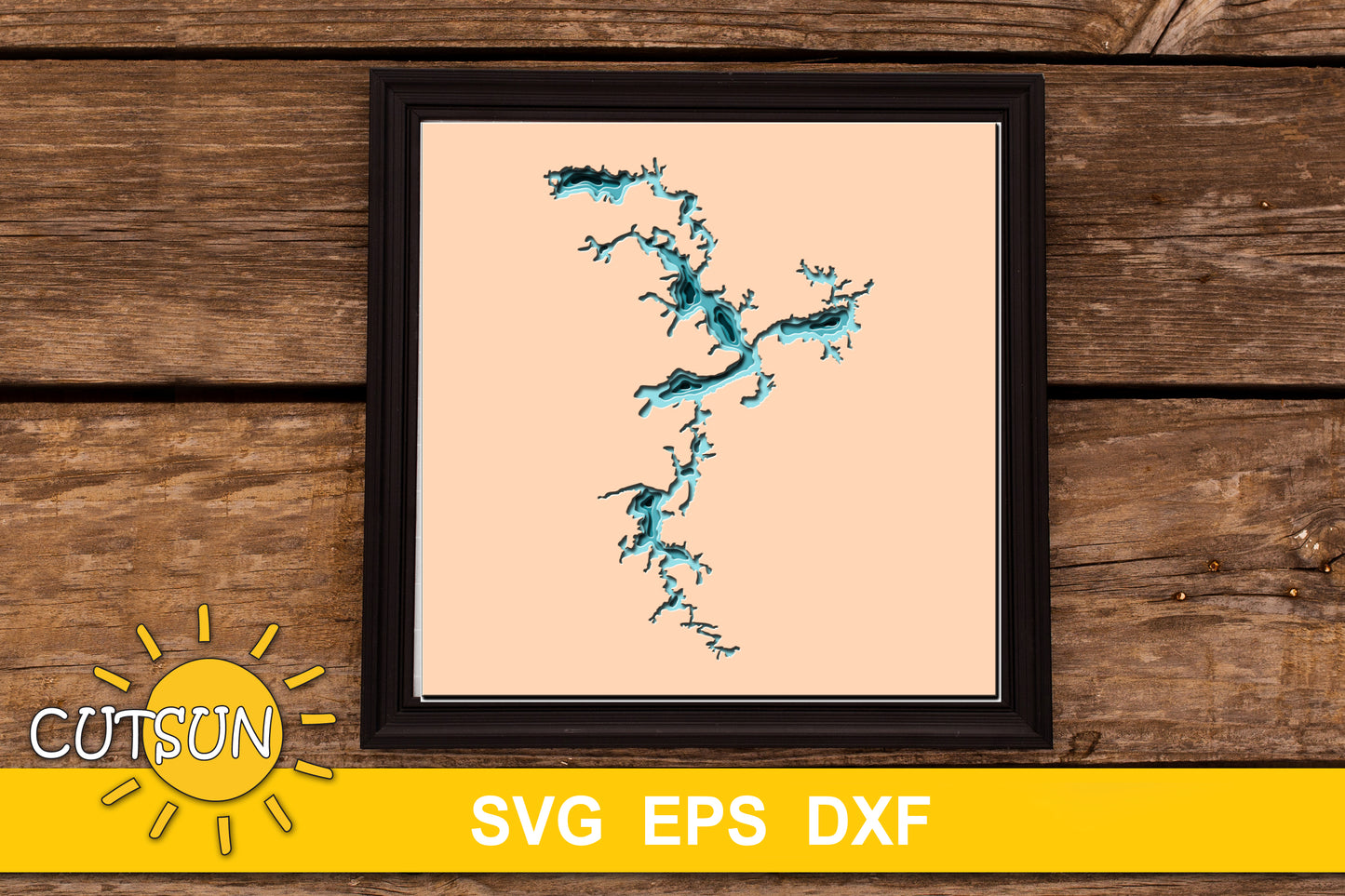 3D Layered Lake Eufaula Depth Map SVG