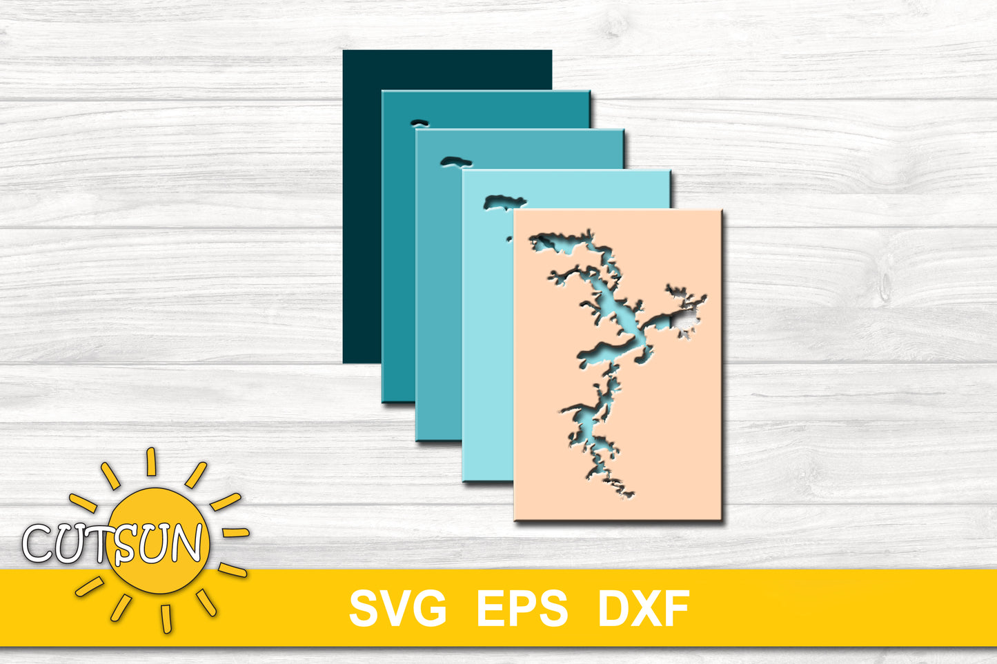 3D Layered Lake Eufaula Depth Map SVG