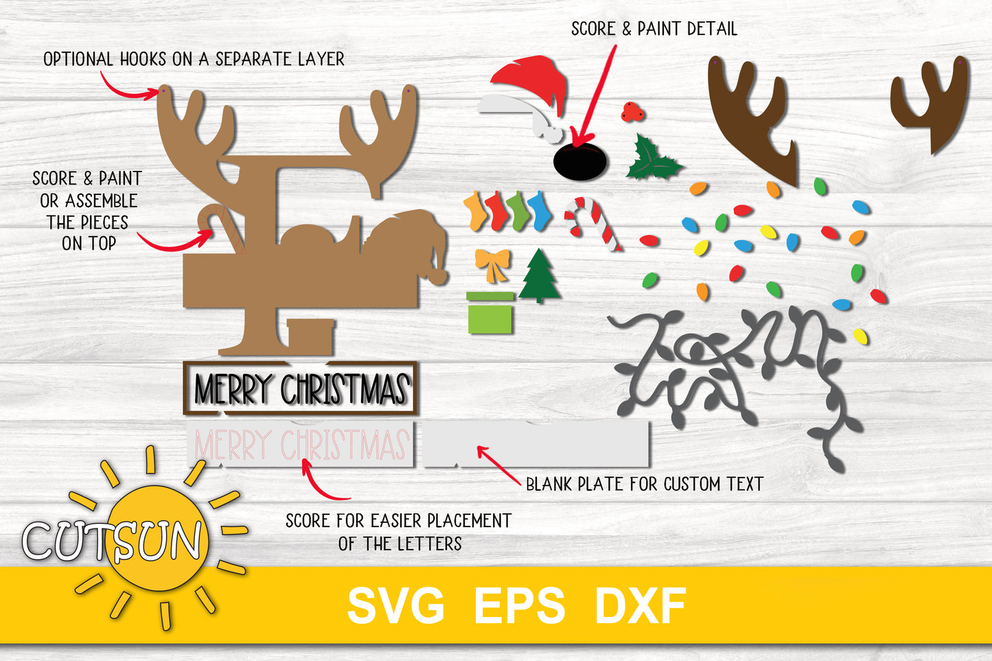 Letter F Christmas monogram door hanger SVG