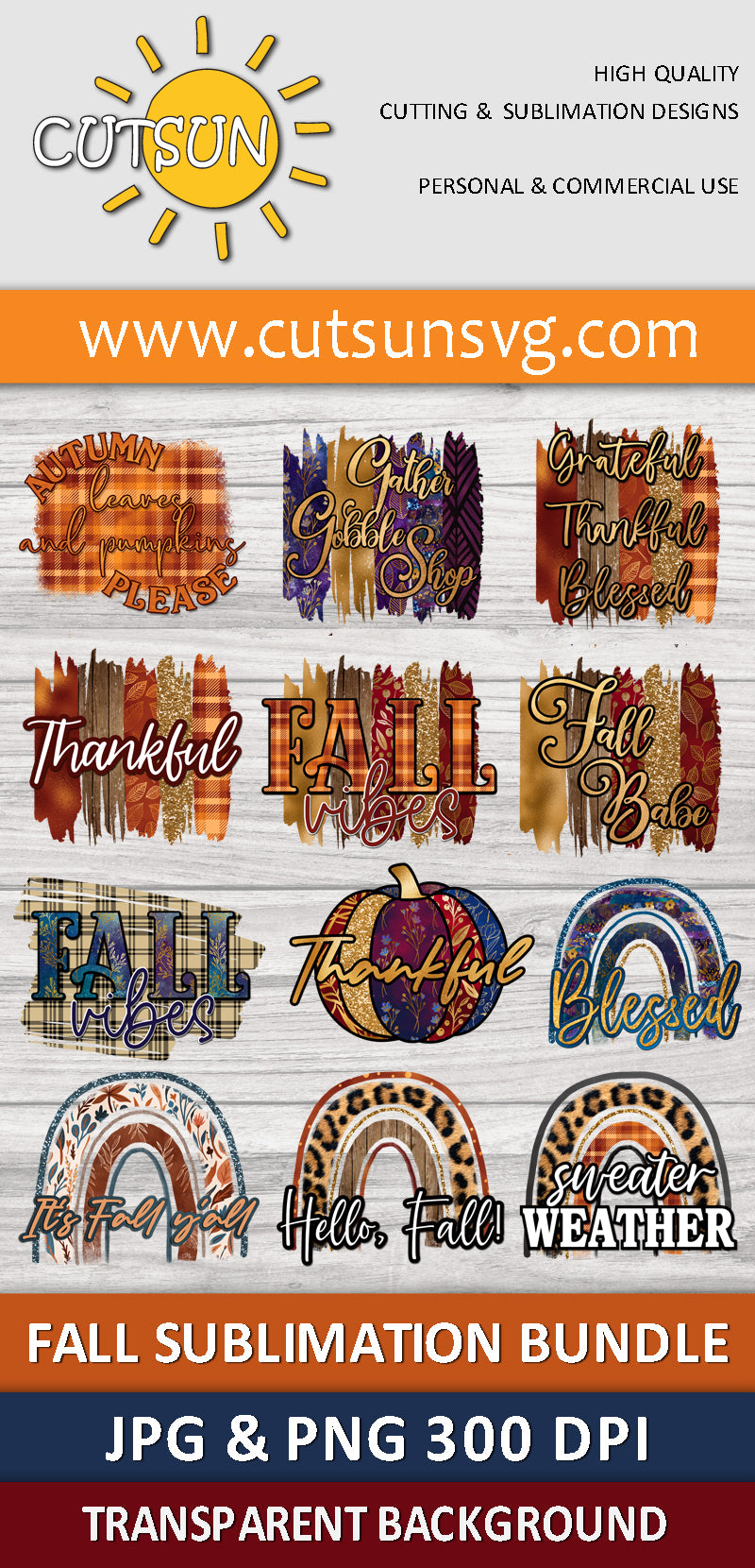 Fall sublimation design bundle