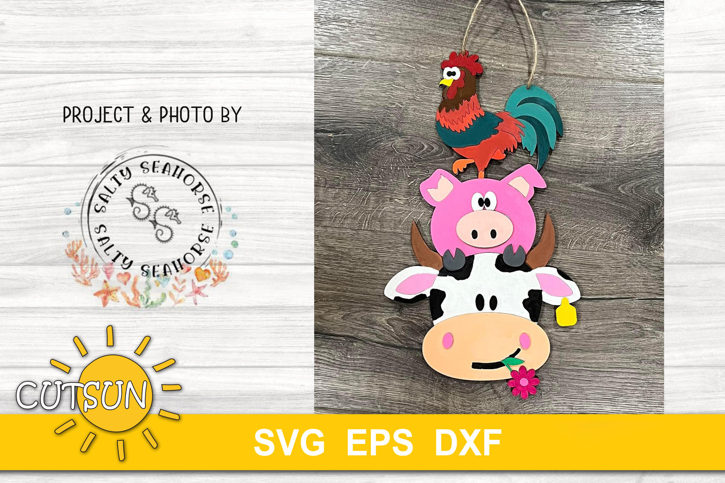 Farmhouse vertical door hanger SVG