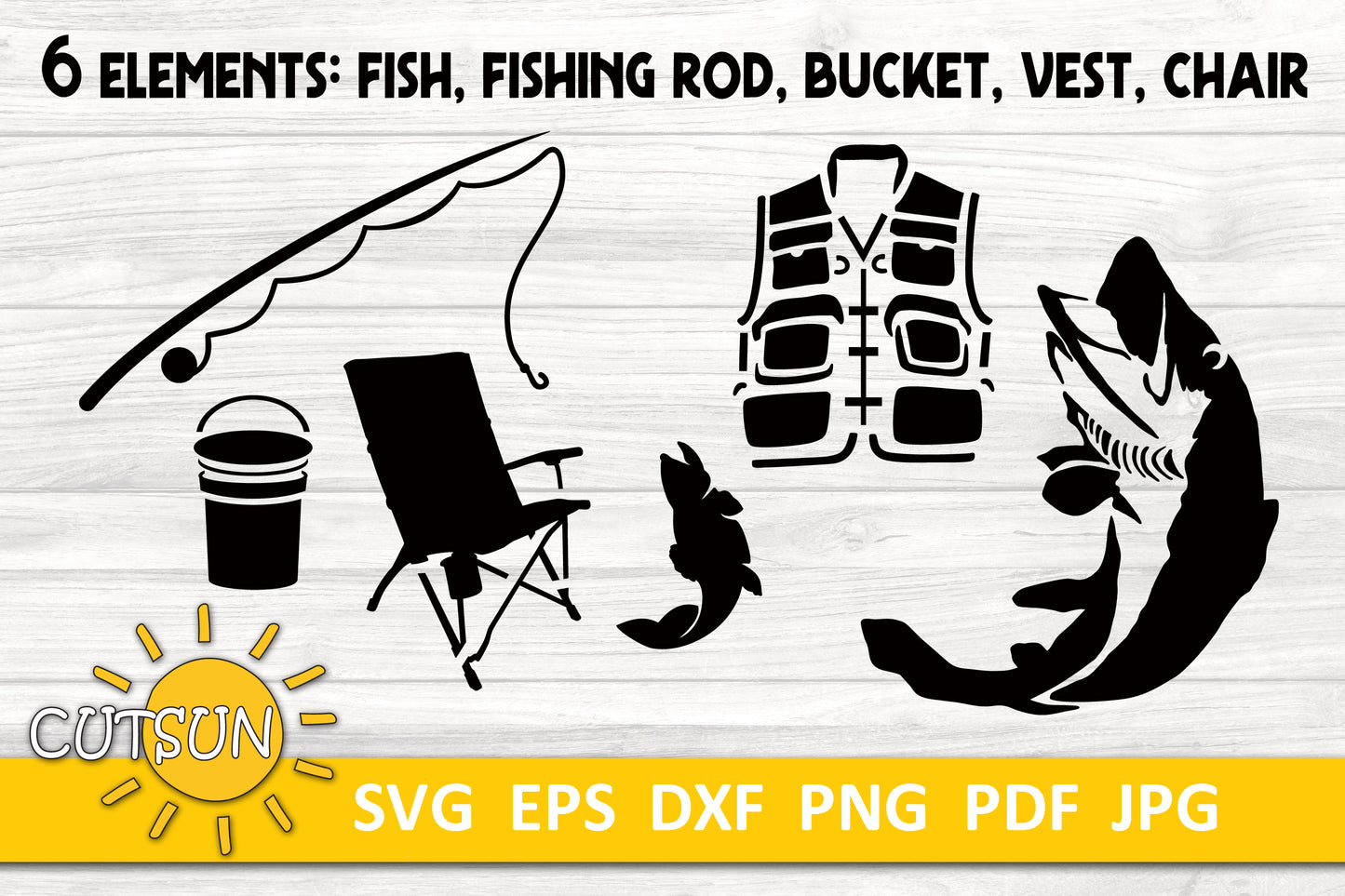 Fishing clipart SVG bundle