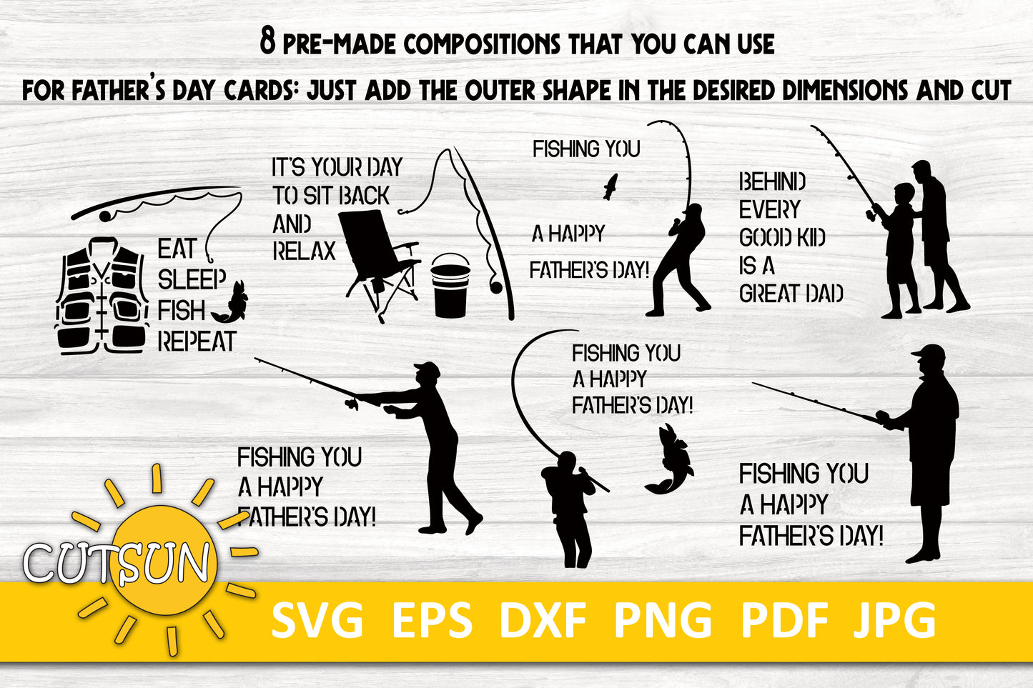 Fishing clipart SVG bundle