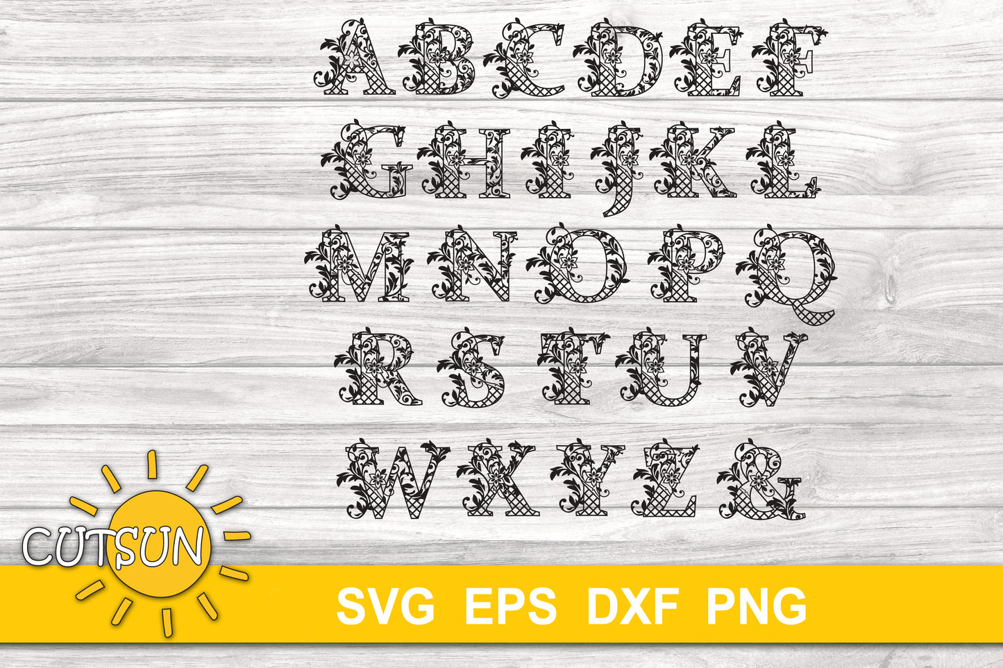 Floral Alphabet 26 letters