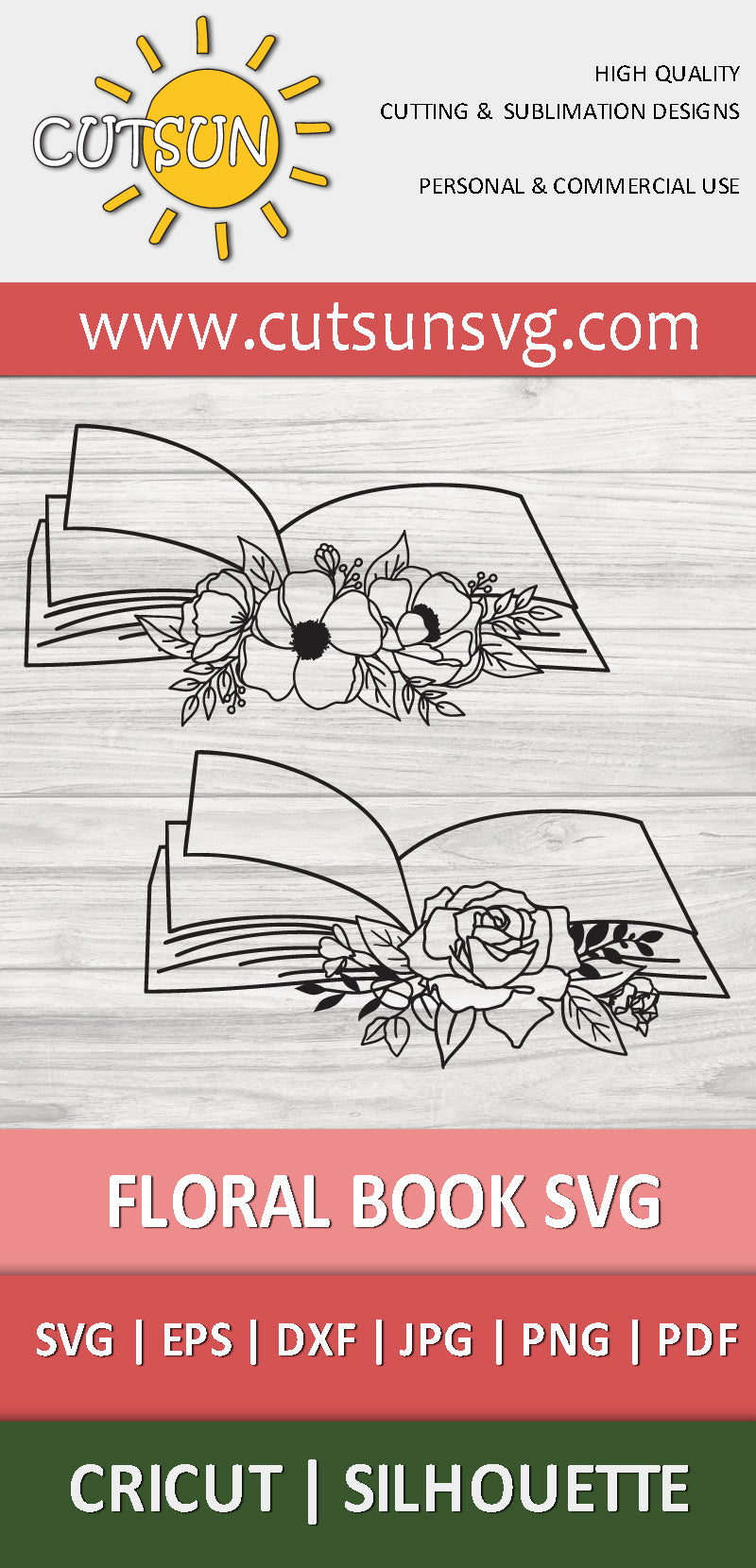 Floral Book SVG